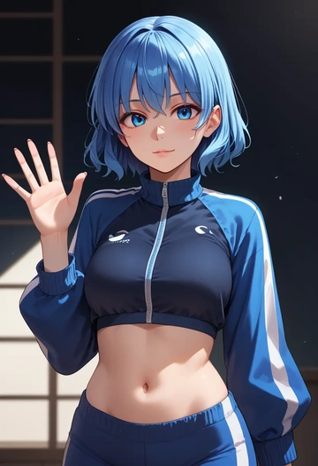 touhou,miyako_yoshika,athletic,track suit  - AI generated anime art