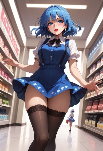 touhou,miyako_yoshika,secretary,stockings  - AI generated anime art