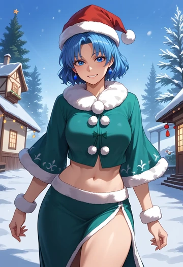 touhou,miyako_yoshika,Christmas,dress  - AI generated anime art