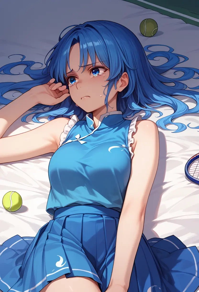 touhou,miyako_yoshika,tennis dress,visor,trainers  - 