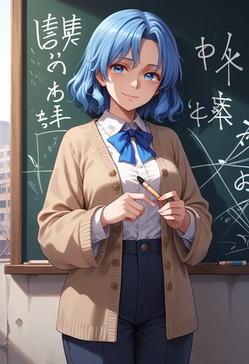 touhou,miyako_yoshika,teacher, sweater  - AI generated anime art