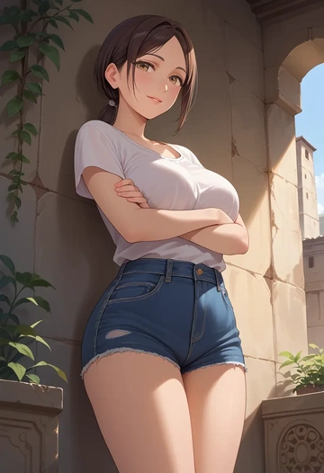 kimi_no_na_wa,miyamizu_mitsuha,shorts,sexy  - AI generated anime art