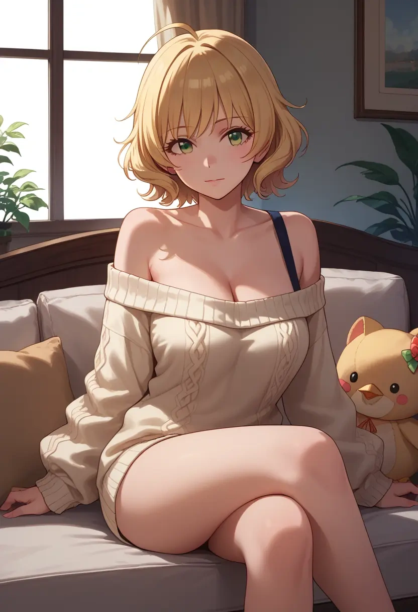 idolmaster,miyamoto_frederica,off-shoulder,sweater  - 