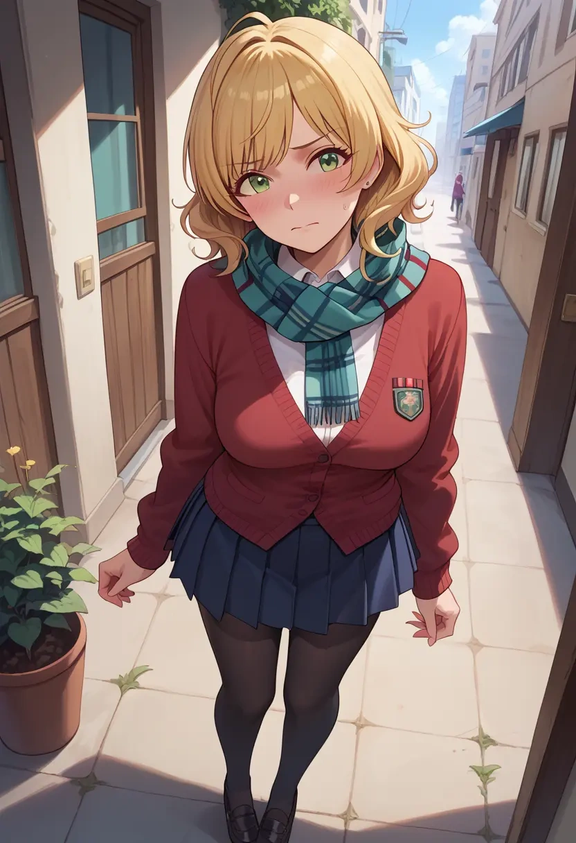 idolmaster,miyamoto_frederica,winter,student uniform,cardigan  - 