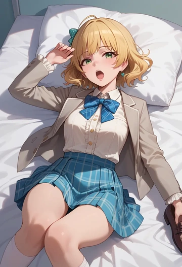 idolmaster,miyamoto_frederica,spring,student uniform,blazer  - AI generated anime art