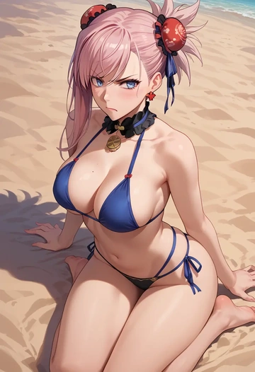 fate_(series),miyamoto_musashi_(fate),black bikini  - AI generated anime art