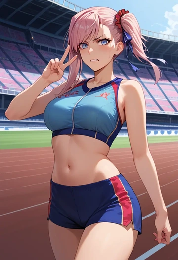 fate_(series),miyamoto_musashi_(fate),athletic,shorts,sexy  - AI generated anime art