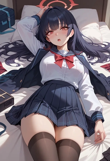 blue_archive,miyu_(blue_archive),jk uniform, stockings  - AI generated anime art