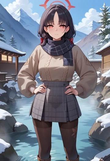 blue_archive,miyu_(blue_archive),winter,student uniform,fur-lined parka  - AI generated anime art