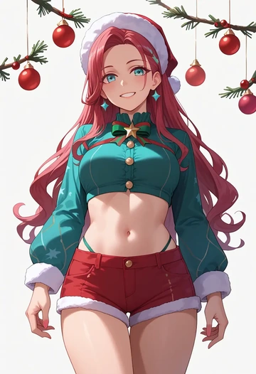 fate_(series),miyu_edelfelt,Christmas,red velvet shorts  - AI generated anime art