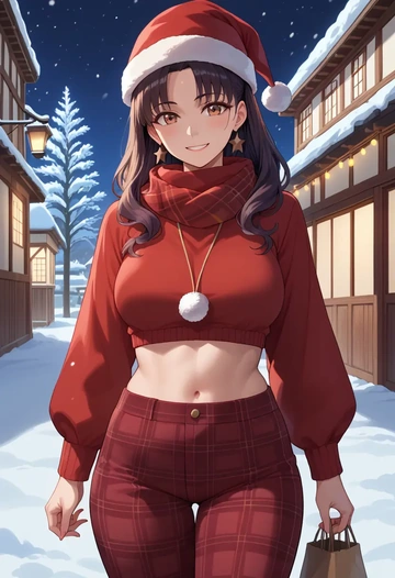 fate_(series),miyu_edelfelt,Christmas,plaid trousers  - AI generated anime art