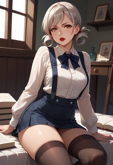 kantai_collection,miyuki_(kancolle),secretary,stockings  - AI generated anime art