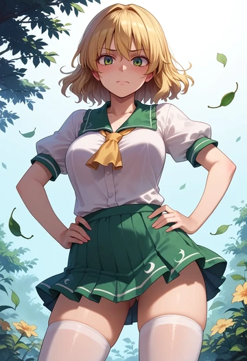 touhou,mizuhashi_parsee,mini skirt,stockings  - AI generated anime art