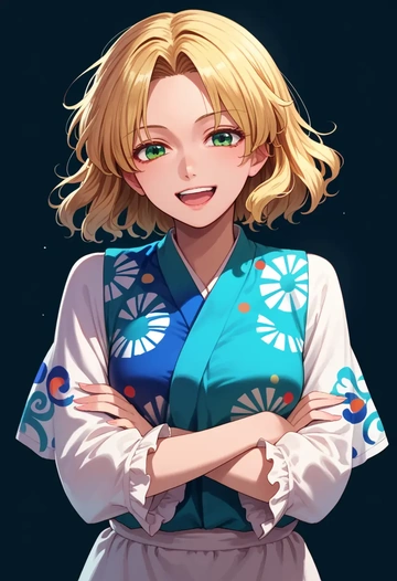 touhou,mizuhashi_parsee,paint-splatter blouse,dolphin shorts  - AI generated anime art