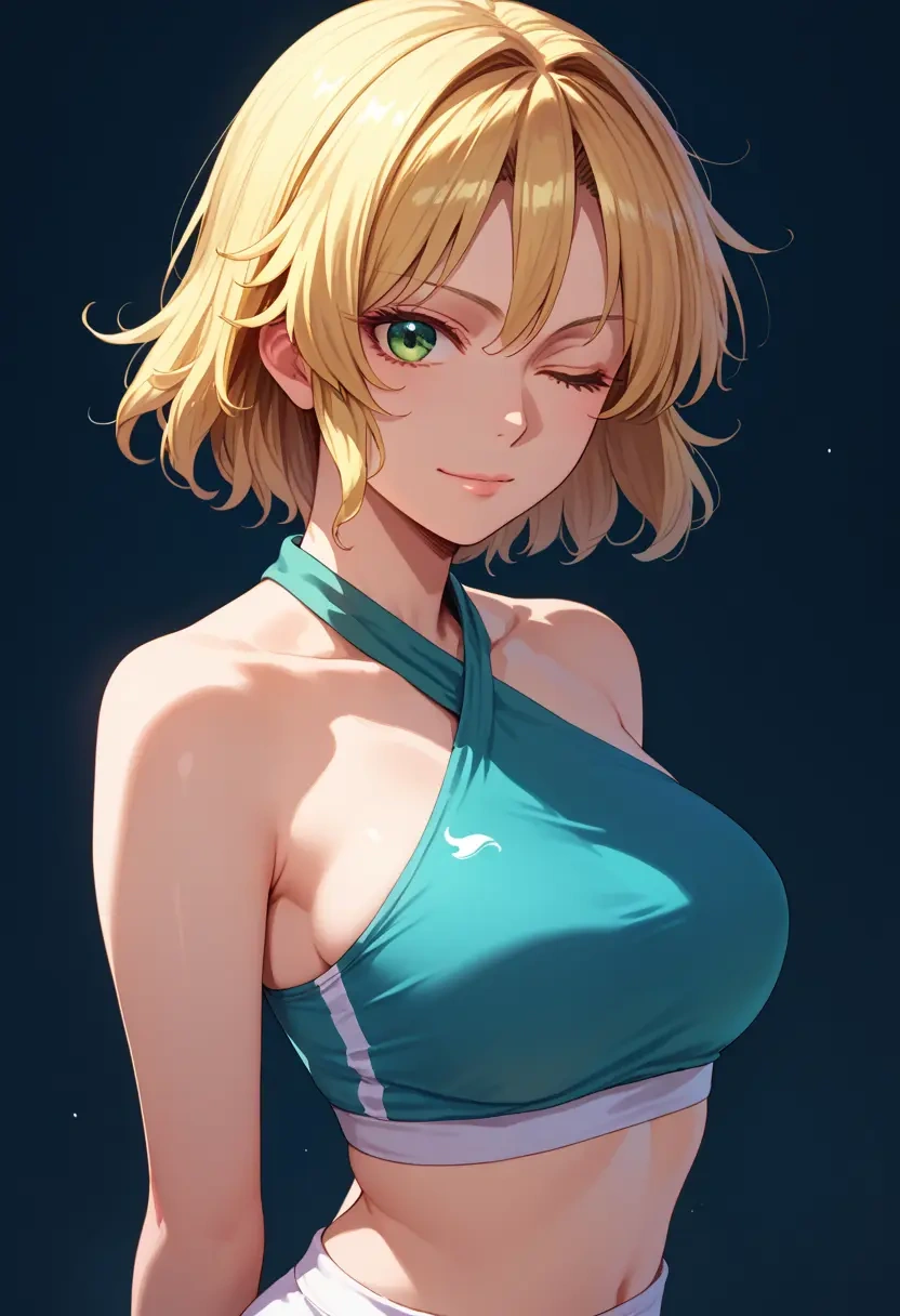 touhou,mizuhashi_parsee,halter top,track pants  - 