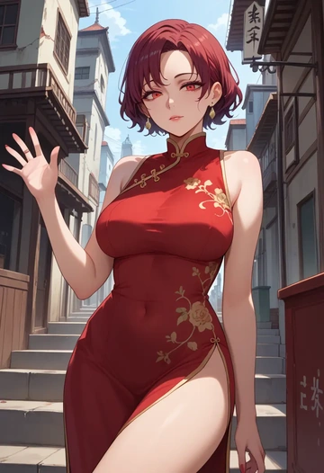 zombie_land_saga,mizuno_ai,qipao  - AI generated anime art