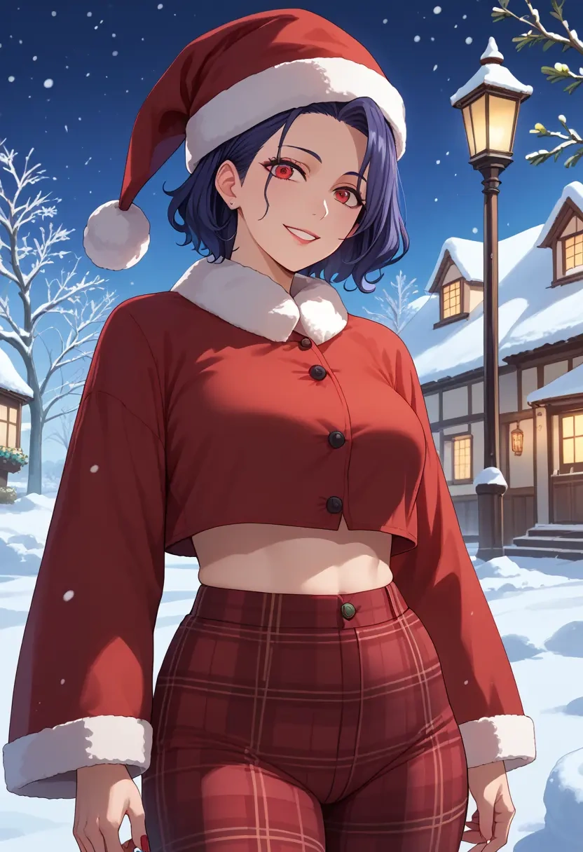 zombie_land_saga,mizuno_ai,Christmas,plaid trousers  - 