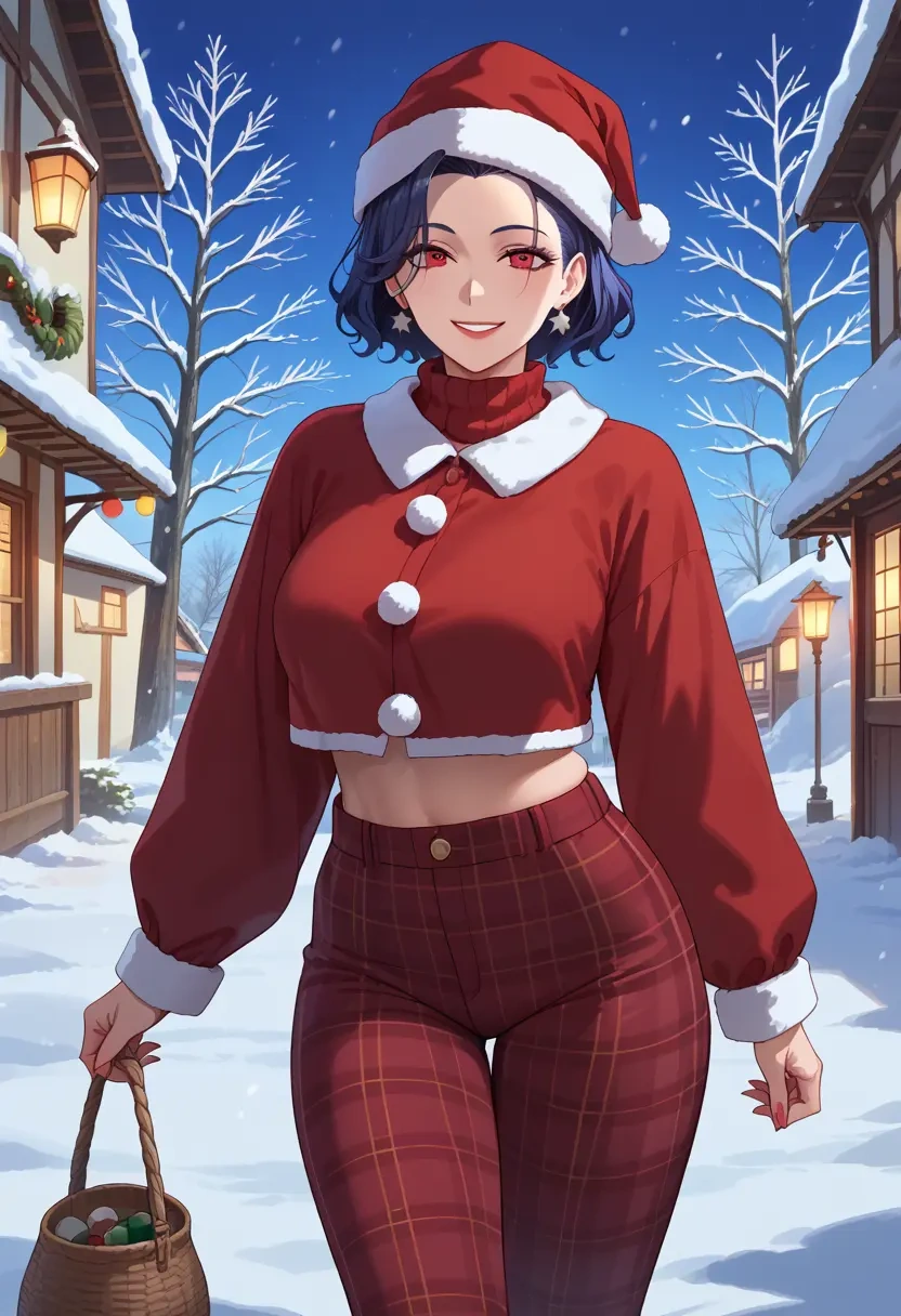 zombie_land_saga,mizuno_ai,Christmas,plaid trousers  - 