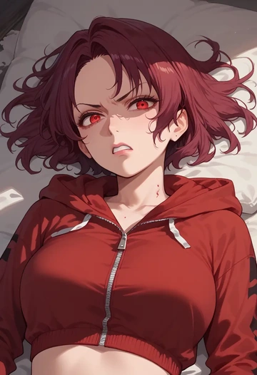 zombie_land_saga,mizuno_ai,crop hoodie,shorts  - AI generated anime art