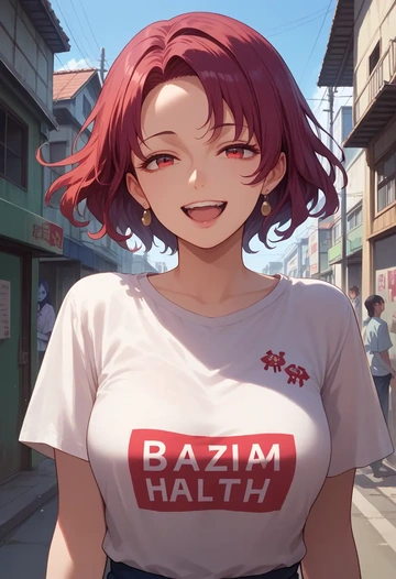 zombie_land_saga,mizuno_ai,handwritten script shirt,dolphin shorts  - AI generated anime art