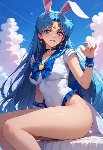 bishoujo_senshi_sailor_moon,mizuno_ami,bunny girl  - AI generated anime art