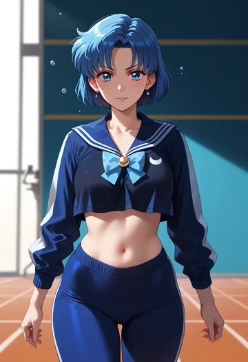 bishoujo_senshi_sailor_moon,mizuno_ami,athletic,track suit  - AI generated anime art