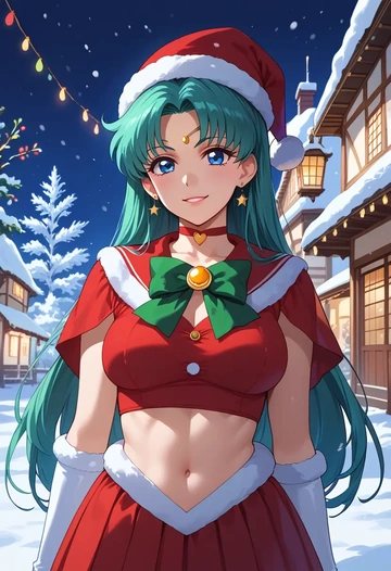 bishoujo_senshi_sailor_moon,mizuno_ami,Christmas,dress  - AI generated anime art