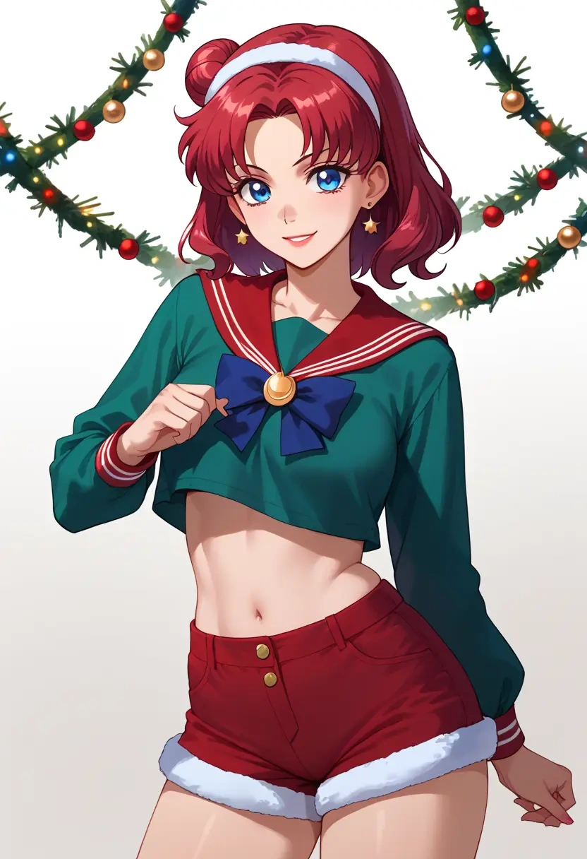 bishoujo_senshi_sailor_moon,mizuno_ami,Christmas,red velvet shorts  - 