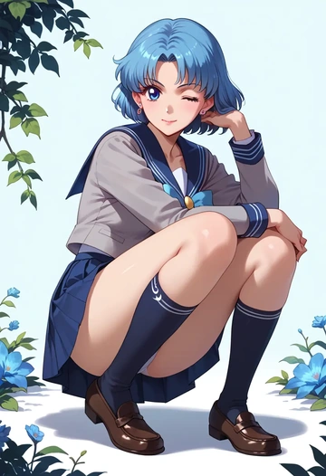 bishoujo_senshi_sailor_moon,mizuno_ami,winter,student uniform,blazer  - AI generated anime art