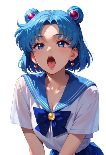 bishoujo_senshi_sailor_moon,mizuno_ami,tie-dye shirt,dolphin shorts  - AI generated anime art