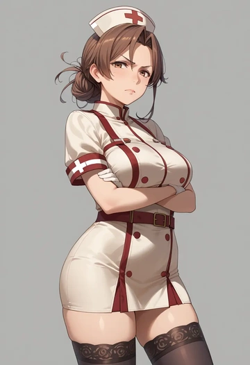 kantai_collection,mochizuki_(kancolle),nurse pantyhose,mini skirt, sexy  - AI generated anime art