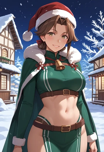 kantai_collection,mochizuki_(kancolle),Christmas,dress  - AI generated anime art