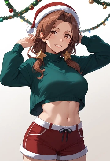 kantai_collection,mochizuki_(kancolle),Christmas,red velvet shorts  - AI generated anime art