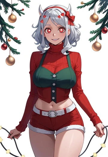 helltaker,modeus_(helltaker),Christmas,red velvet shorts  - AI generated anime art