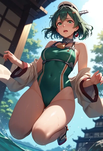 kantai_collection,mogami_(kancolle),swimsuit,sexy  - AI generated anime art