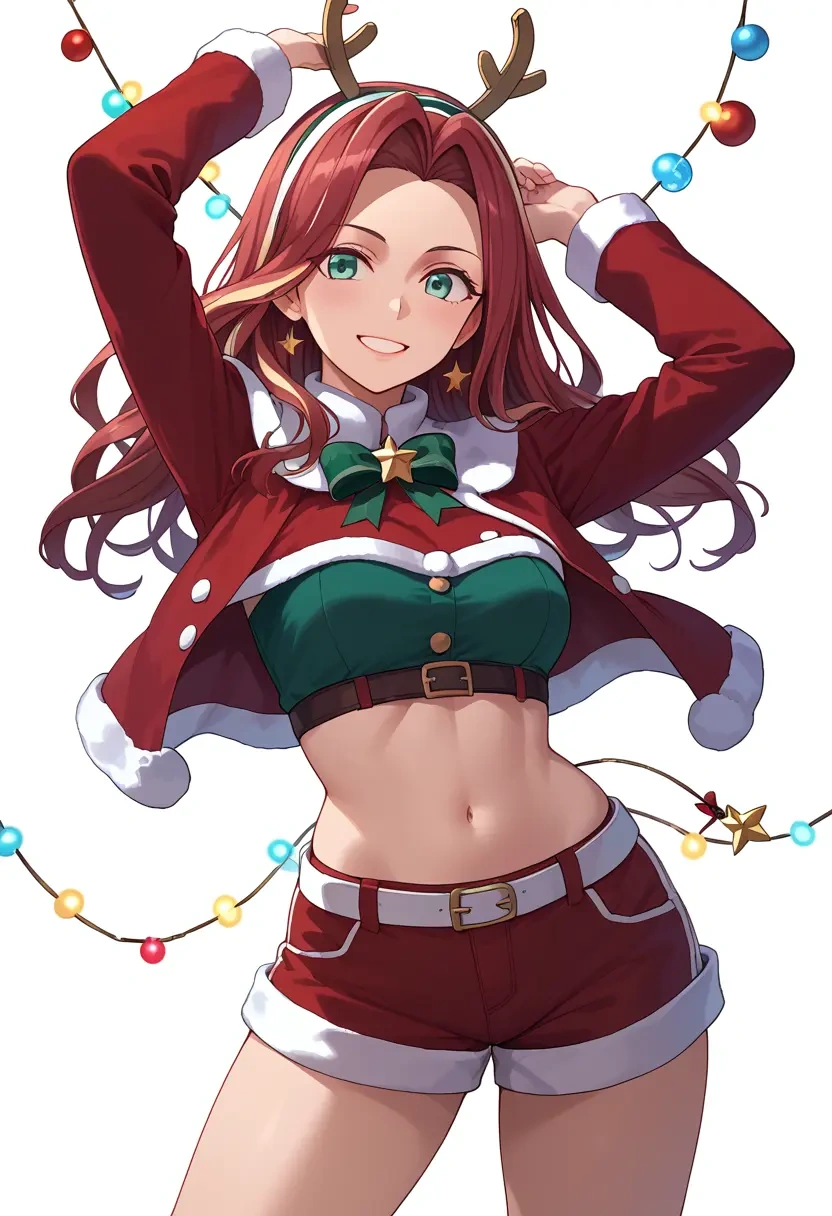 kantai_collection,mogami_(kancolle),Christmas,red velvet shorts  - 