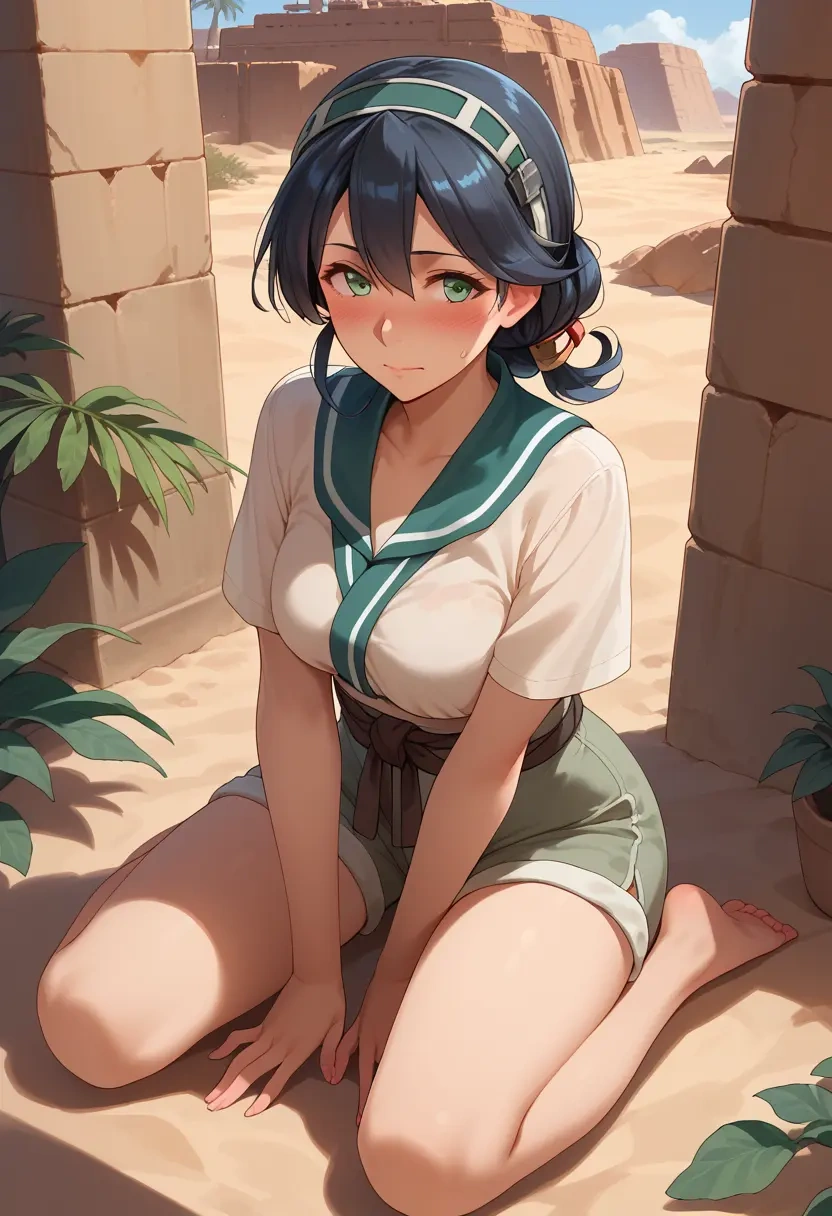 kantai_collection,mogami_(kancolle),jogger shorts,oversized tank  - 