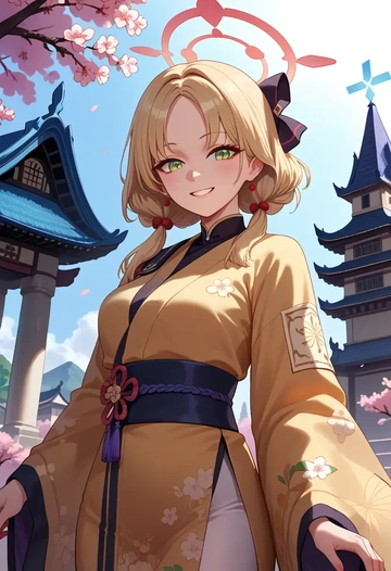 blue_archive,momoi_(blue_archive),kimono  - AI generated anime art