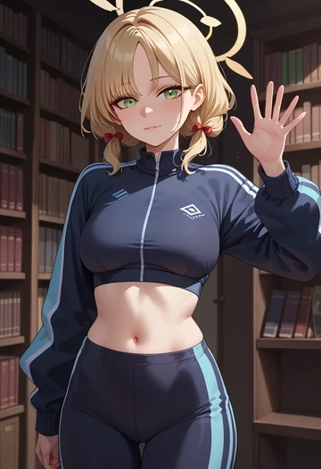 blue_archive,momoi_(blue_archive),athletic,track suit  - AI generated anime art