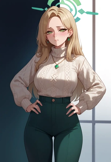 blue_archive,momoi_(blue_archive),sweater  - AI generated anime art