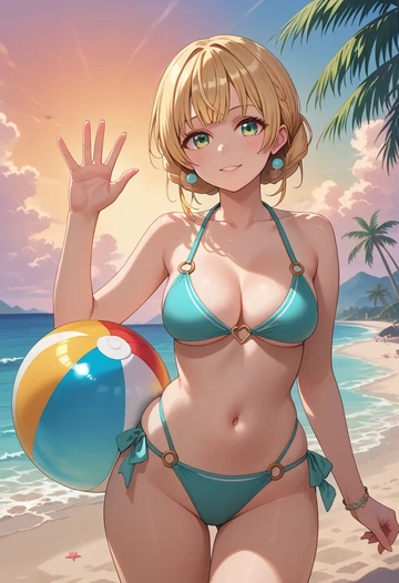 hololive,momosuzu_nene,bikini  - AI generated anime art