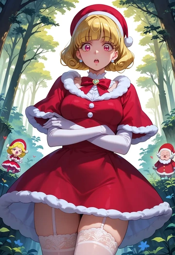 precure,momozono_love,Christmas,sexy, stockings,  - AI generated anime art