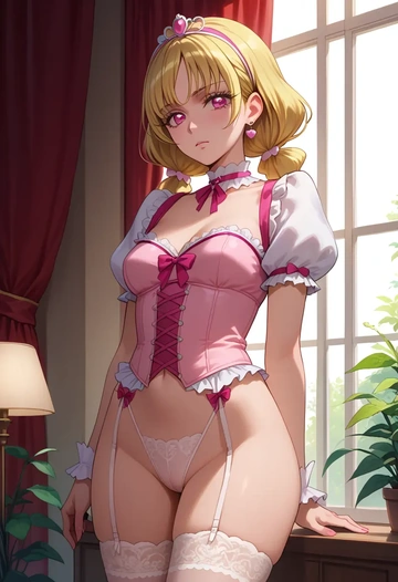 precure,momozono_love,Victorian-era,stockings,sexy  - AI generated anime art