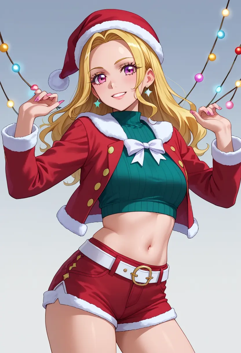 precure,momozono_love,Christmas,red velvet shorts  - 