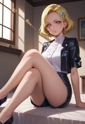 precure,momozono_love,leather,shorts  - AI generated anime art