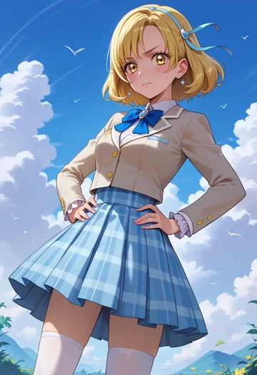 precure,momozono_love,spring,student uniform,blazer  - AI generated anime art