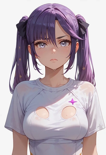 genshin impact,mona_(genshin_impact),tankini top,board shorts  - AI generated anime art