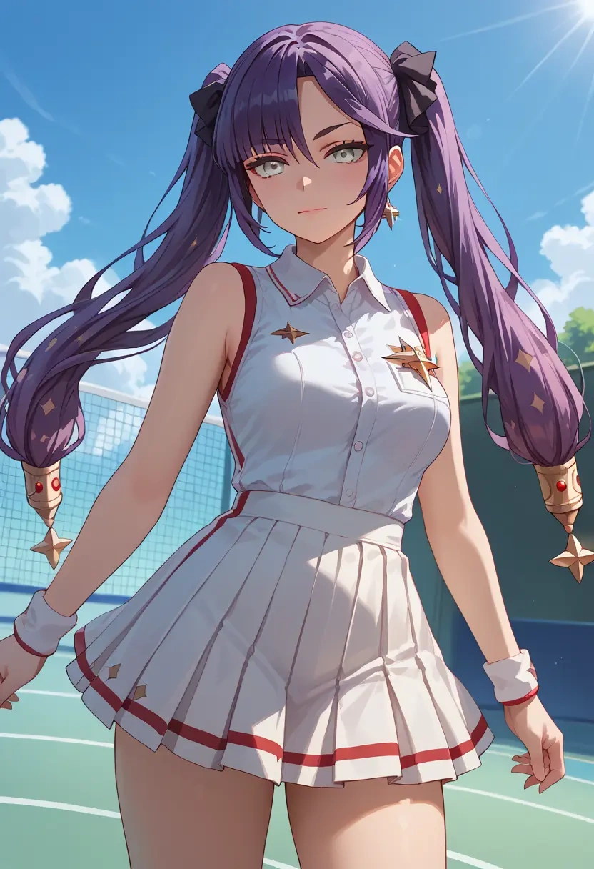 genshin impact,mona_(genshin_impact),tennis skirt  - 