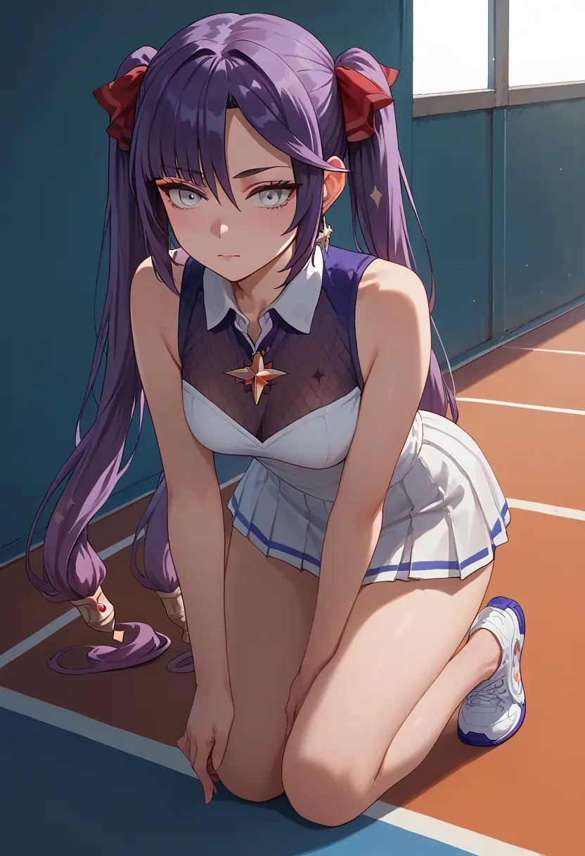 genshin impact,mona_(genshin_impact),tennis skirt  - 