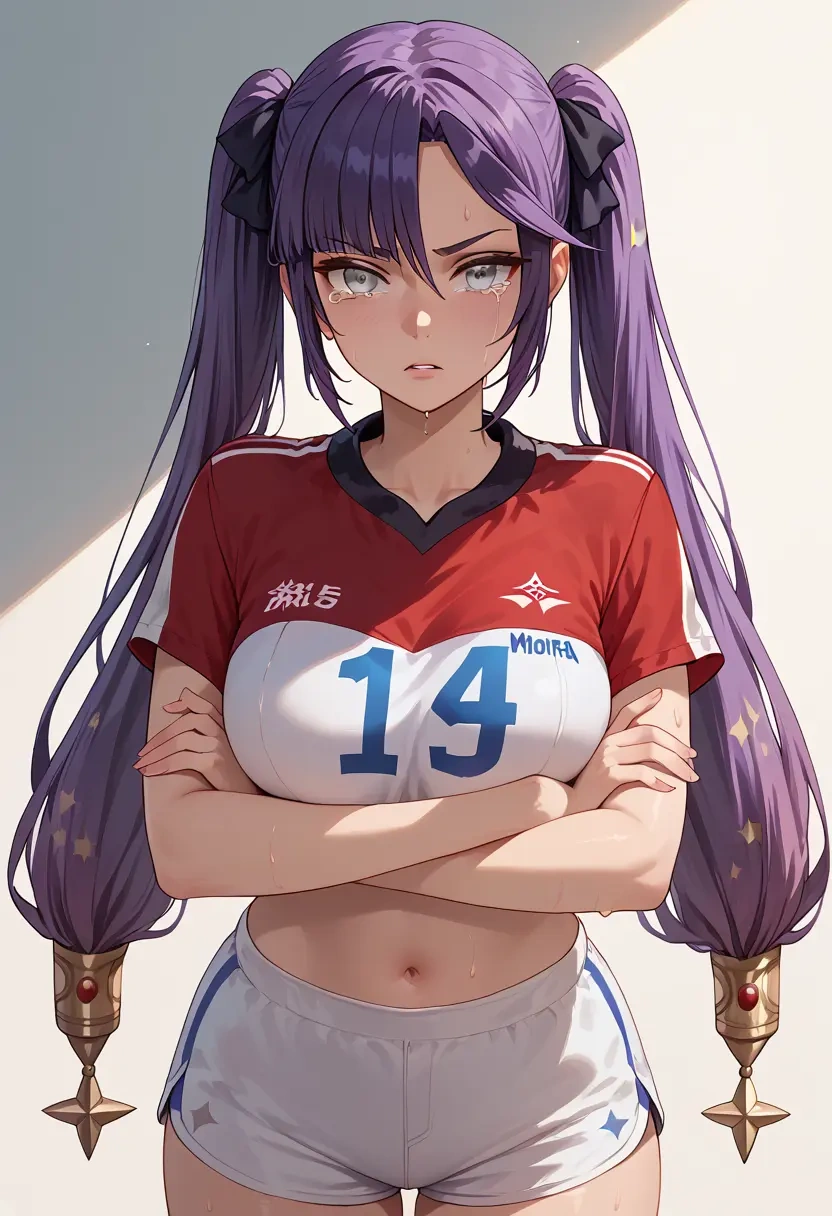 genshin impact,mona_(genshin_impact),volleyball uniform  - 